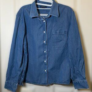 LAND'S END Women Denim Cotton Shirt Size XL 18-20
